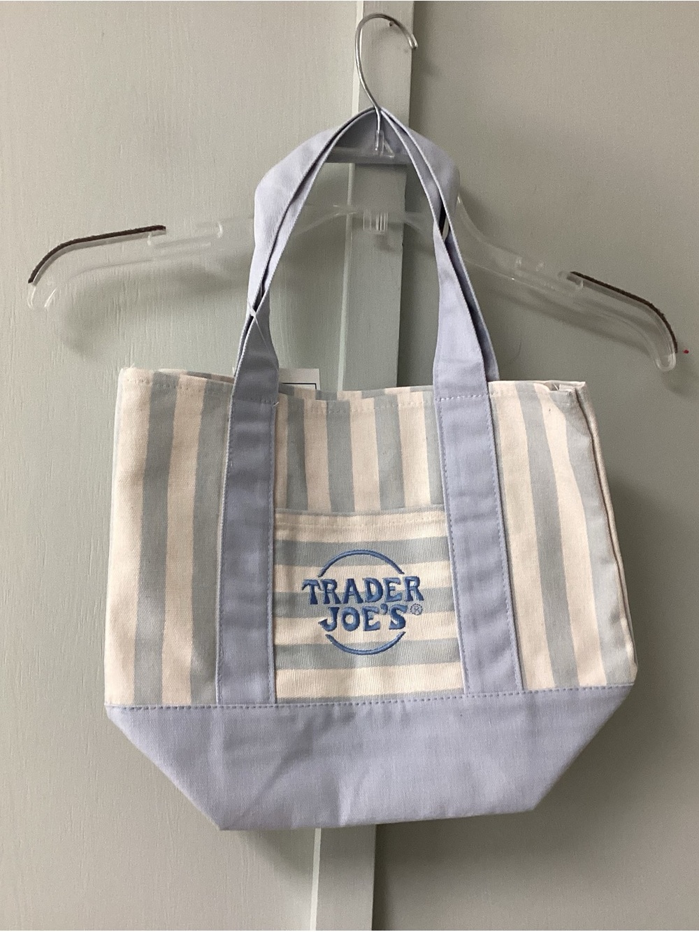 Trader Joe’s Blue & White Stripe Canvas Tote Bag